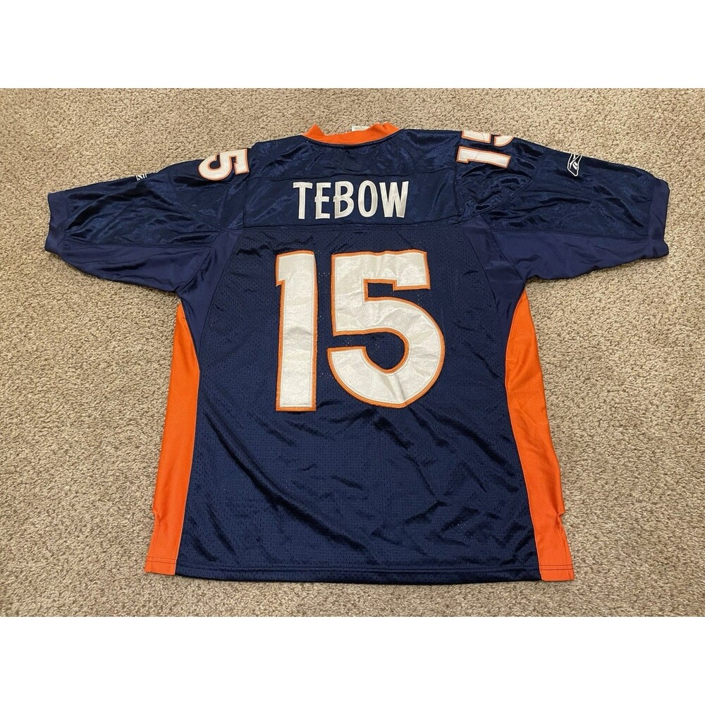 Authentic Denver Broncos #15 Tim Tebow Vintage NFL Football Jersey Mens Size 52 - Picture 2 of 6